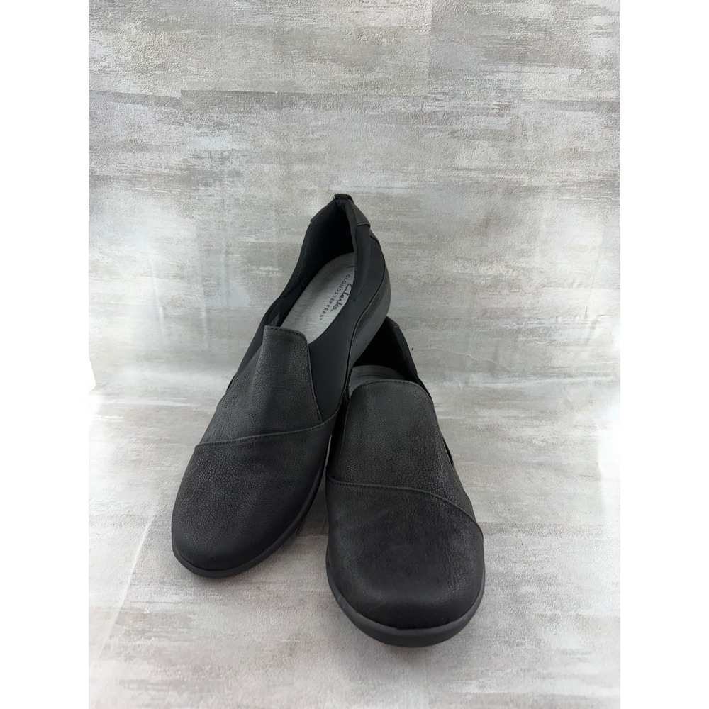 Clarks Cloudsteppers Sillian 2.0 Moon Black Slip On Loafers Women Sz 12M